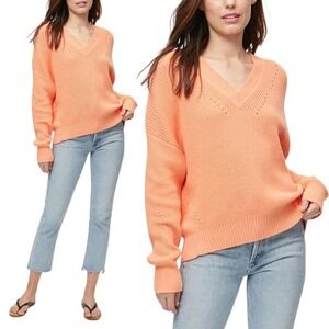 Michael Stars Joss Pullover Sweater in Creamsicle, Size Large
